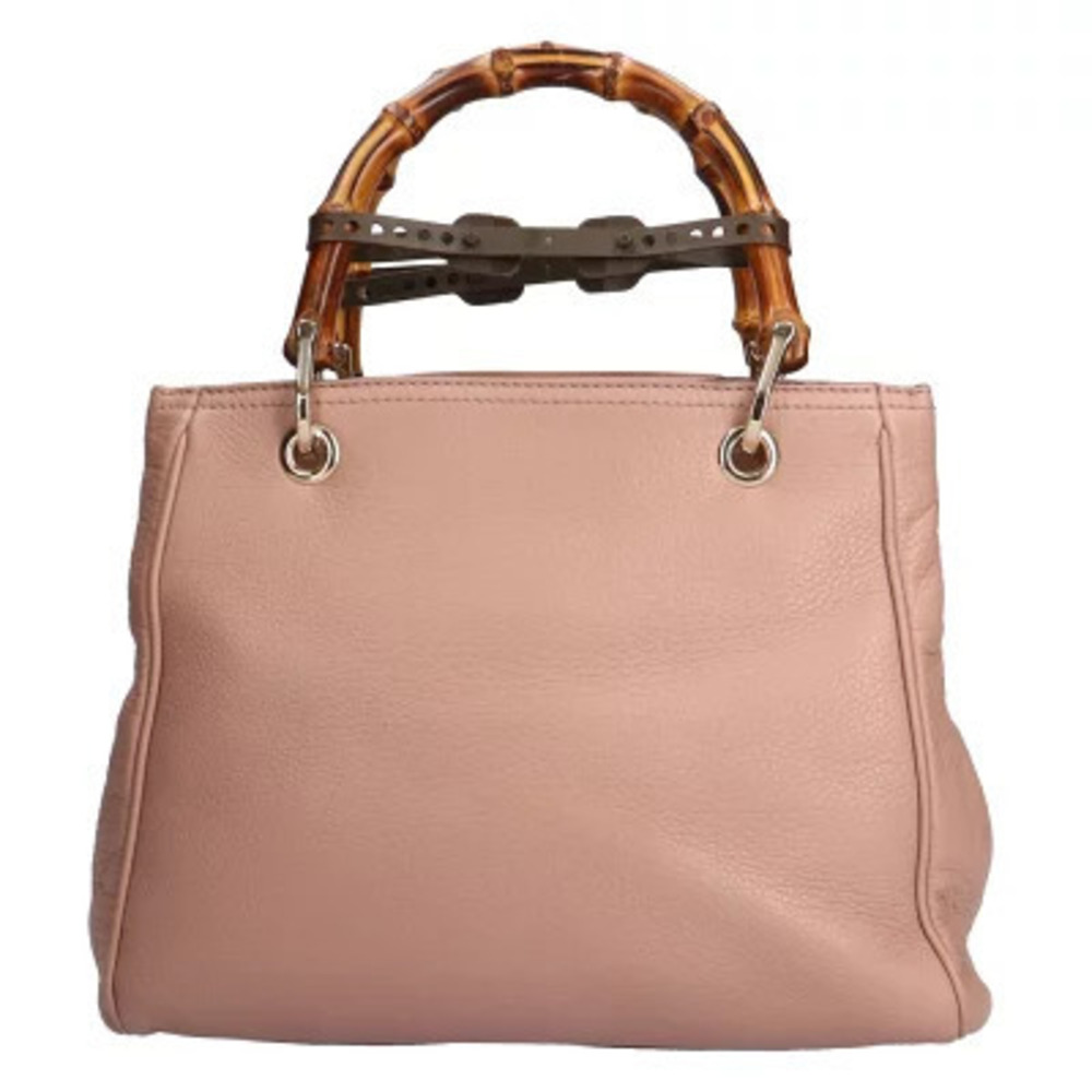 Gucci Bamboo Leather Shoulder Pink Bag - Picture 3 of 8